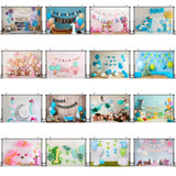 2.1m X 1.5m One Year Old Birthday Photography Background Party Decoration Hanging Cloth(587)