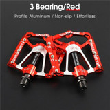 1pair WEST BIKING YP0802083 Mountain Bike Aluminum Alloy Pedal Lightweight Bearing Foot Pedal(Red)