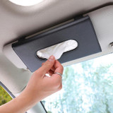 2 PCS Car Hanging Type Tissue Box Sun Visor Seat Back Sunroof Storage Box(Black Without Tissue)