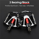 1pair WEST BIKING YP0802083 Mountain Bike Aluminum Alloy Pedal Lightweight Bearing Foot Pedal(Black)