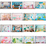 2.1m X 1.5m One Year Old Birthday Photography Background Party Decoration Hanging Cloth(581)