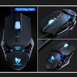 T-WOLF G530 USB Interface 7-Buttons 6400 DPI Wired Mouse Mechanical Gaming Macro Definition 4-Color Breathing Light Gaming Mouse, Cable Length: 1.5m( Black)