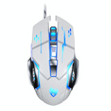 T-WOLF V6 USB Interface 6-Buttons 3200 DPI Wired Mouse Gaming Mechanical Macro Programming 7-Color Luminous Gaming Mouse, Cable Length: 1.5m(Macro Definition Audio Version White)