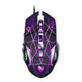 T-WOLF V6 USB Interface 6-Buttons 3200 DPI Wired Mouse Gaming Mechanical Macro Programming 7-Color Luminous Gaming Mouse, Cable Length: 1.5m(Macro Definition Audio Version Star Color)