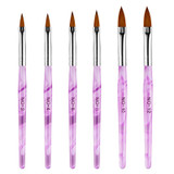 2 Sets Acrylic Crystal Pen Drawing Pen Nail Brush Set(Purple)