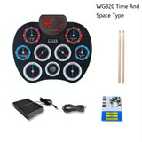 Hand Roll Electronical Drum Desktop Charging Audio Speaker DTX Game Folding Strike Board(WG820 Time And Space Type)