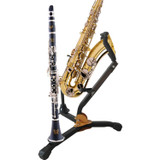 Saxophone Bracket Folding Elbow Flute Clarinet Clarinet Hanger(2 Flute / Black Pipe Bracket)