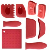 8 PCS / Set Silicone Kitchen Insulation Pad Set(Red)