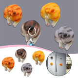 2 PCS Cat Ass Cartoon Stereo Magnetic Buckle Refrigerator Stickers With Magnetic Stickers(A Light Brown)