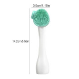 7 PCS Hand-Held Silicone Cleansing Brush And Mask Brush Green White Single Head
