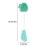 7 PCS Hand-Held Silicone Cleansing Brush And Mask Brush Green White Double-head Knife