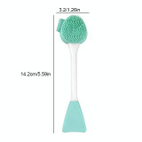 7 PCS Hand-Held Silicone Cleansing Brush And Mask Brush Green White Double-head Fish Tail