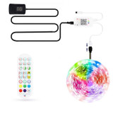 15M 270 LEDs Bluetooth Suit Smart Music Sound Control Light Strip Non-waterproof 5050 RGB Colorful Atmosphere LED Light Strip With 24-Keys Remote Control(US Plug)