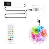 5M 150 LEDs Bluetooth Suit Smart Music Sound Control Light Strip Non-waterproof 5050 RGB Colorful Atmosphere LED Light Strip With 24-Keys Remote Control(US Plug)
