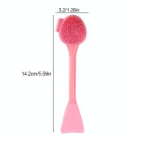 7 PCS Hand-Held Silicone Cleansing Brush And Mask Brush Pink Double-head Fish Tail