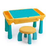 Multifunctional Building Table Learning Toy Puzzle Assembling Toy For Children, Style: Table + Chair + 101 Blocks