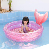 Inflatable Mermaid Shape Pool Home Children Baby Pink Round Swimming Pool Floating Air Cushion, Size: 120cm