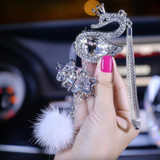 Car Pendant Crystal Swan Car Rearview Mirror Pendant