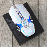 YINDIAO 3200DPI 4-modes Adjustable 7-keys RGB Light Wired Gaming Mechanical Mouse, Style: Silent Version(White)