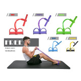 3 PCS Multifunctional Four-Tube Pedal Puller Pedal Elastic Rope Sit-Ups Aid Abdomen Fitness Equipment(Yellow)