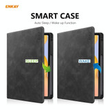 ENKAY ENK-8025 Cow Texture PU Leather + TPU Smart Case with Pen Slot for Samsung Galaxy Tab S6 Lite P610 / P615 / Tab S6 Lite 2022 / P613 / P619(Black)