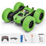 1:24 Electric Spray Remote Control Car Double-Sided Rotating Tumbling Bucket  Stunt Car( Green)