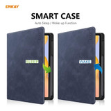 ENKAY ENK-8025 Cow Texture PU Leather + TPU Smart Case with Pen Slot for Samsung Galaxy Tab S6 Lite P610 / P615 / Tab S6 Lite 2022 / P613 / P619(Dark Blue)