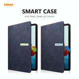ENKAY ENK-8026 Cow Texture PU Leather + TPU Smart Case with Pen Slot for Samsung Galaxy Tab S8 / Galaxy Tab S7 11.0 T870 / T875(Dark Blue)