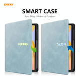 ENKAY ENK-8025 Cow Texture PU Leather + TPU Smart Case with Pen Slot for Samsung Galaxy Tab S6 Lite P610 / P615 / Tab S6 Lite 2022 / P613 / P619(Sky Blue)