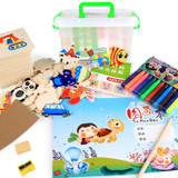 Wooden Painting Template Toy Kit Baby Graffiti Learning Drawing Tools