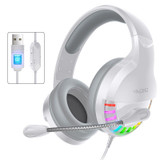 YINDIAO Q2 Head-mounted Wired Gaming Headset with Microphone, Version: Single USB Sound Card(White)