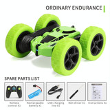 1:24 Double-Sided Stunt Car Rotating Tumbling And Twisting Stunt Car RC Climbing Children Remote Control Car(Grass Green)