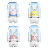 JIEWA Smart Sonic Charging Disinfection U-Shaped Toothbrush  Automatic Mouth-Type Children Electric Toothbrush 2-6 Years Old (Little Pink Chicken)