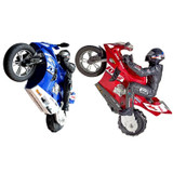 2.4G Remote Control Self-Balancing Stunt Motorcycle Single-Wheel Standing Electric Toy Car(Red)