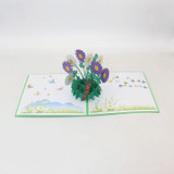 2 PCS Butterfly Flower 3D Stereo Greeting Card Holiday Laser Hollow Greeting Card