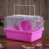 2 PCS Hamster Cage Portable Take-Out Cage Hamster Golden Bear Supplies(Pink)