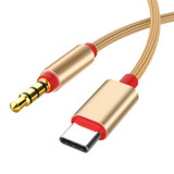 4 PCS 3.5mm To Type-C Audio Cable Microphone Recording Adapter Cable Mobile Phone Live Sound Card Cable(Gold)