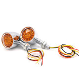 Motorcycle Universal Retro LED Turn Signal Light(Electroplating Shell Yellow Cover)