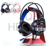 YINDIAO Q3 USB + Dual 3.5mm Wired E-sports Gaming Headset with Mic & RGB Light, Cable Length: 1.67m(White)