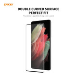 For Samsung Galaxy S21 Ultra 1pc ENKAY Hat-Prince 0.26mm 9H 3D Explosion-proof Full Screen Curved Heat Bending Tempered Glass Film