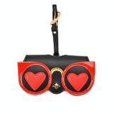 Cute And Funny PU Sunglasses Case Portable Glasses Case With Hanging Buckle, Colour: Red Love Cat Girl
