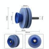 4 PCS Lawn Mower Sharpener Grinding Wheel Sharpener Industrial Grinding Head, Specification: 2-layer Blue