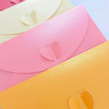 50 PCS Love Buckle Pearl Paper Hot Stamping Envelope Invitation Letter(Purple)