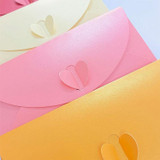 50 PCS Love Buckle Pearl Paper Hot Stamping Envelope Invitation Letter(Pink)