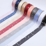 Starry Sky Yarn Ribbon Gift Box Packaging Bow Tie Ribbon, Specification: 4CM(White)