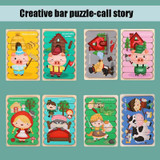 QBT01 Children Double-Sided Wooden Puzzle Bar Puzzle Toy(Pig (Yellow) + Pig (Green))