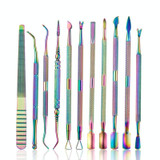 11 in 1 Color Titanium Stainless Steel Nail Steel Push Nail File