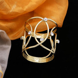6 PCS CJK1019 Three-Dimensional Diamond-Studded Napkin Buckle Hotel Table Wedding Banquet Accessories(Golden)