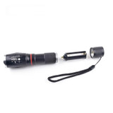 Telescopic Zoom Strong Light Flashlight Strong Magnetic Rechargeable LED Flashlight, Colour: Silver Head (No Battery, No Charger)