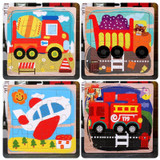 5 PCS KBX-017 Children Wooden Picture Puzzle Baby Early Education Toys(Minecart)